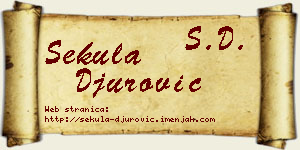 Sekula Đurović vizit kartica